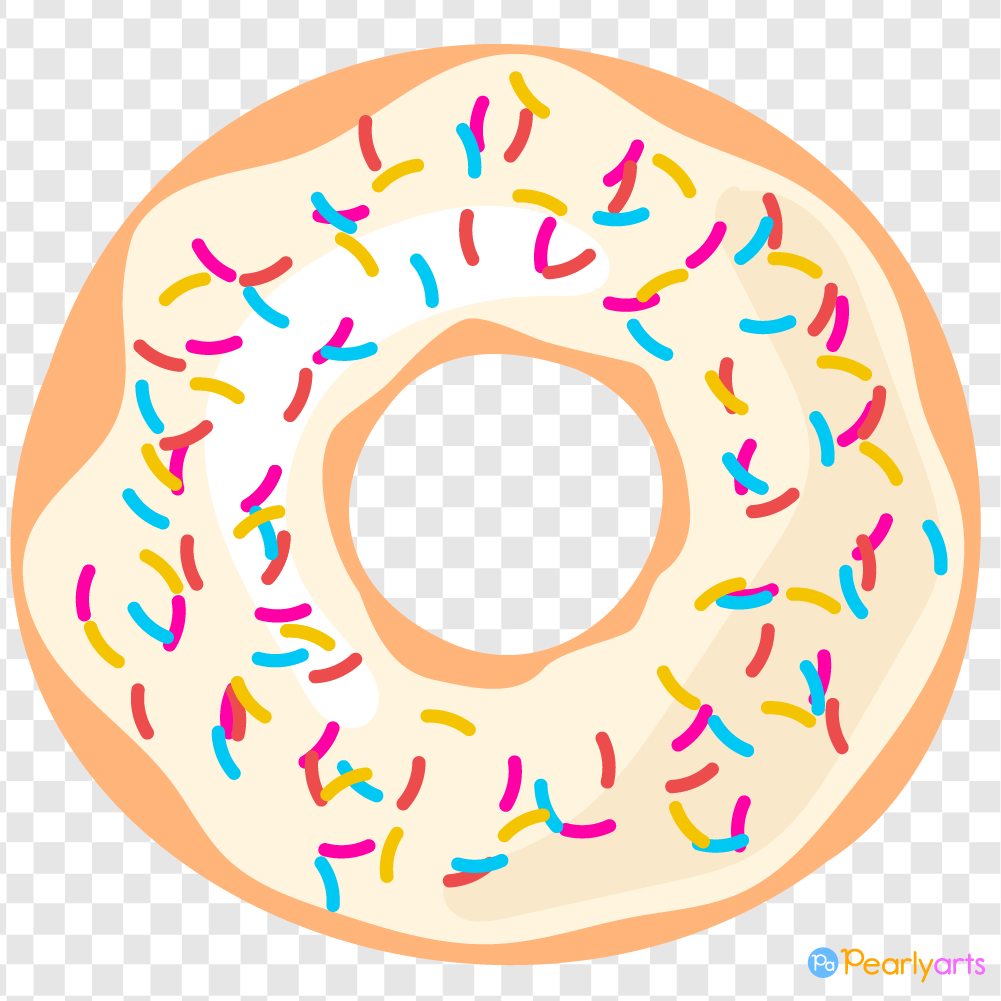 FREE Vanilla Frosted Donut Clipart WM | Pearly Arts
