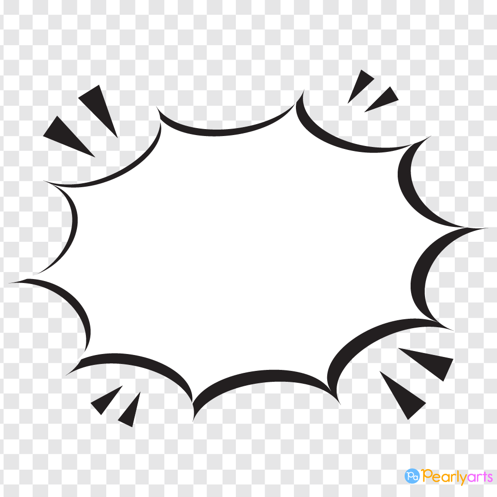 FREE Angry Speech Bubble Clipart with Black outline WM | Pearly Arts