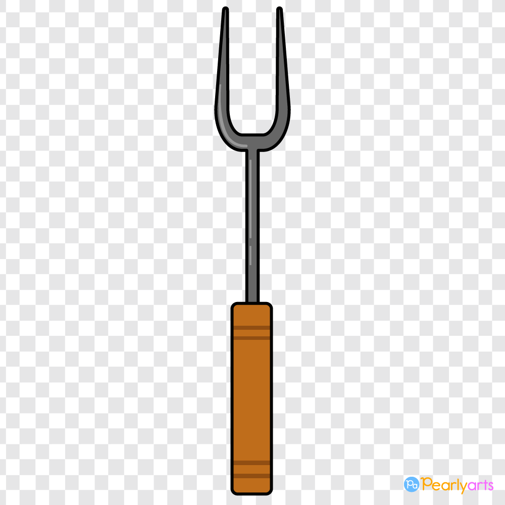 FREE Barbecue Fork Clipart with outline WM | Pearly Arts