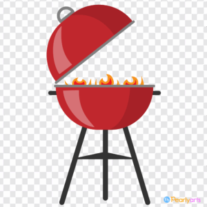FREE Barbecue Grill on Fire Clipart WM | Pearly Arts