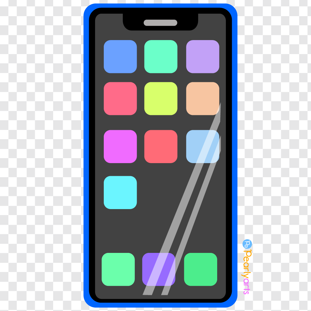 FREE Blue Smartphone Clipart WM | Pearly Arts