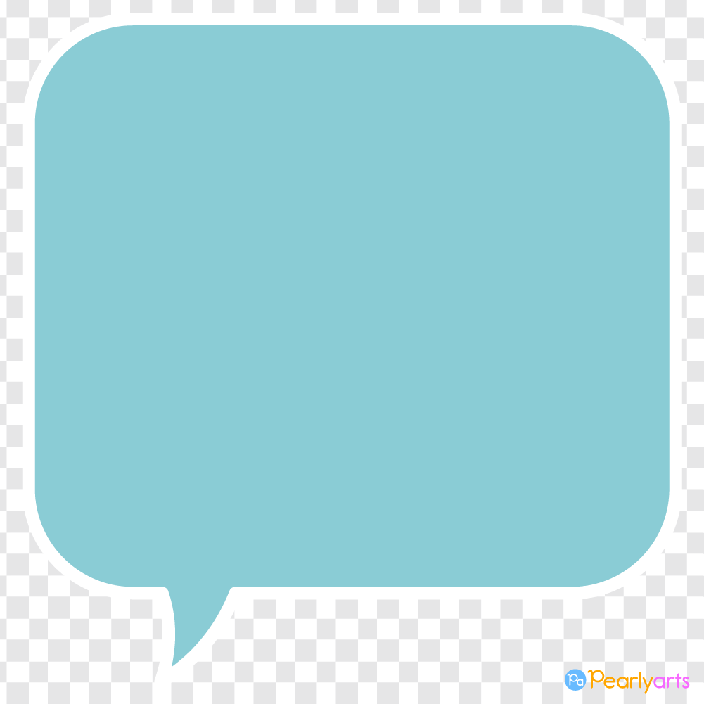 FREE Blue Square Speech Bubble Clipart with White outline WM | Pearly Arts