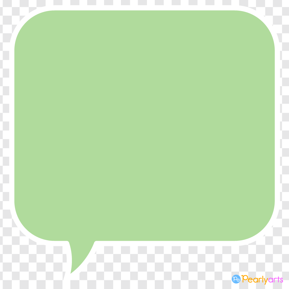 FREE Green Square Speech Bubble Clipart with White outline WM | Pearly Arts