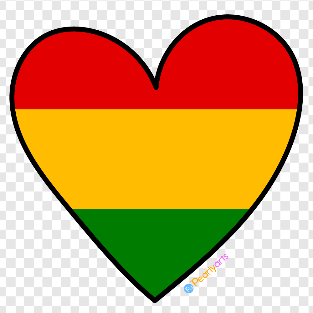 FREE Juneteenth Heart Clipart with outline WM | Pearly Arts
