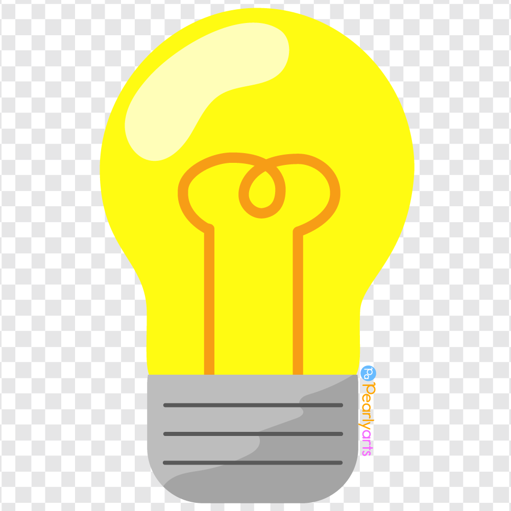 FREE Light Bulb ON Clipart WM | Pearly Arts