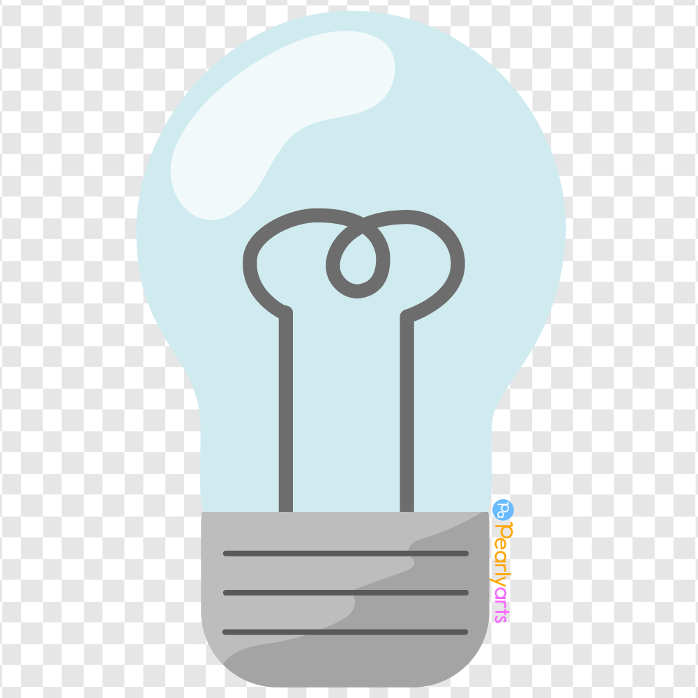 FREE Light Bulb Off Clipart WM | Pearly Arts