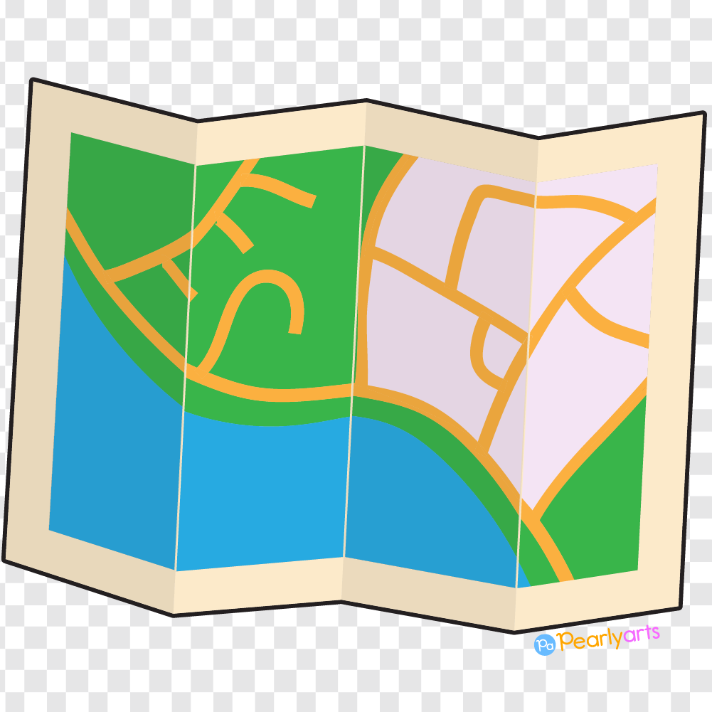 FREE Map Clipart With Outline WM | Pearly Arts