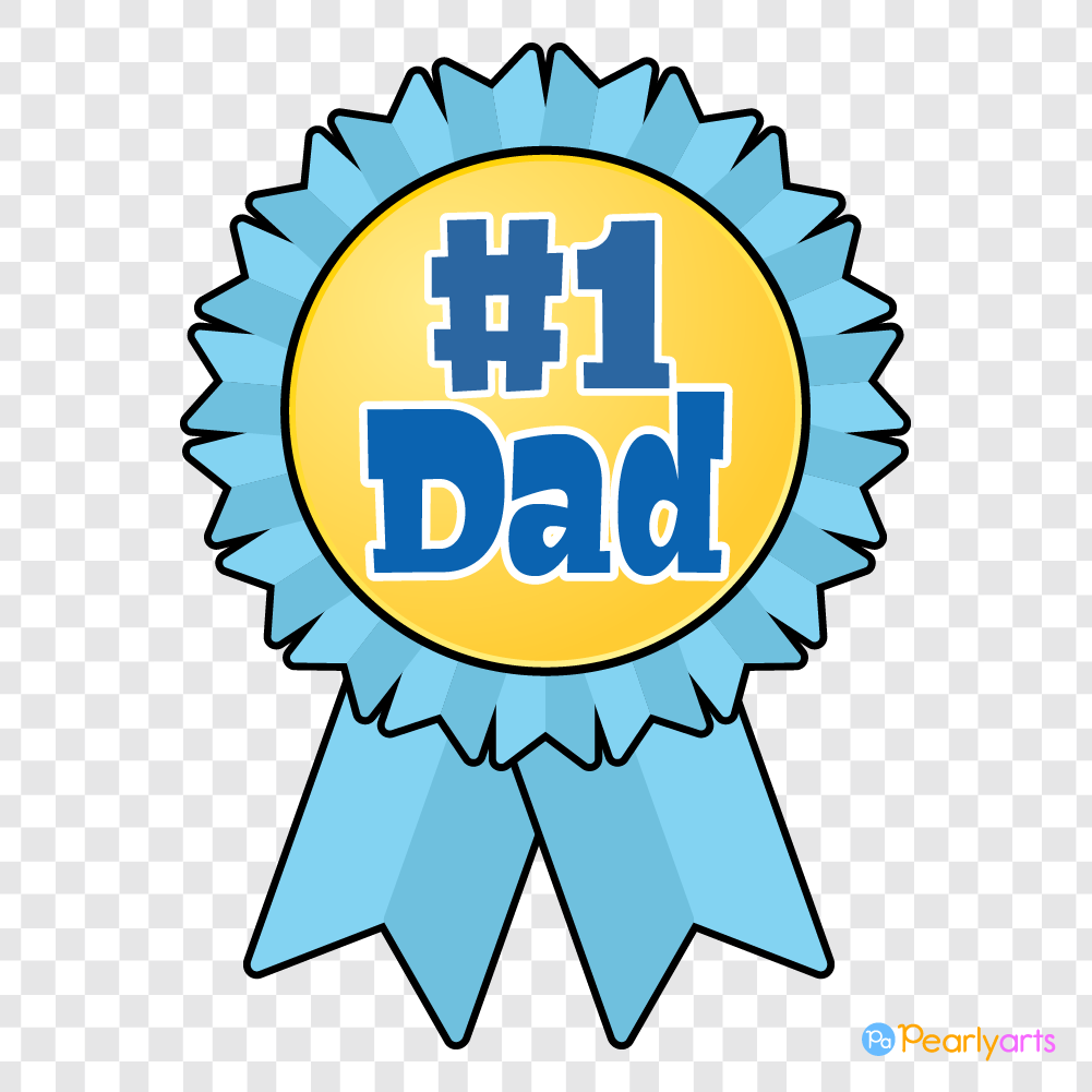 FREE Number one Dad Clipart with outline WM | Pearly Arts