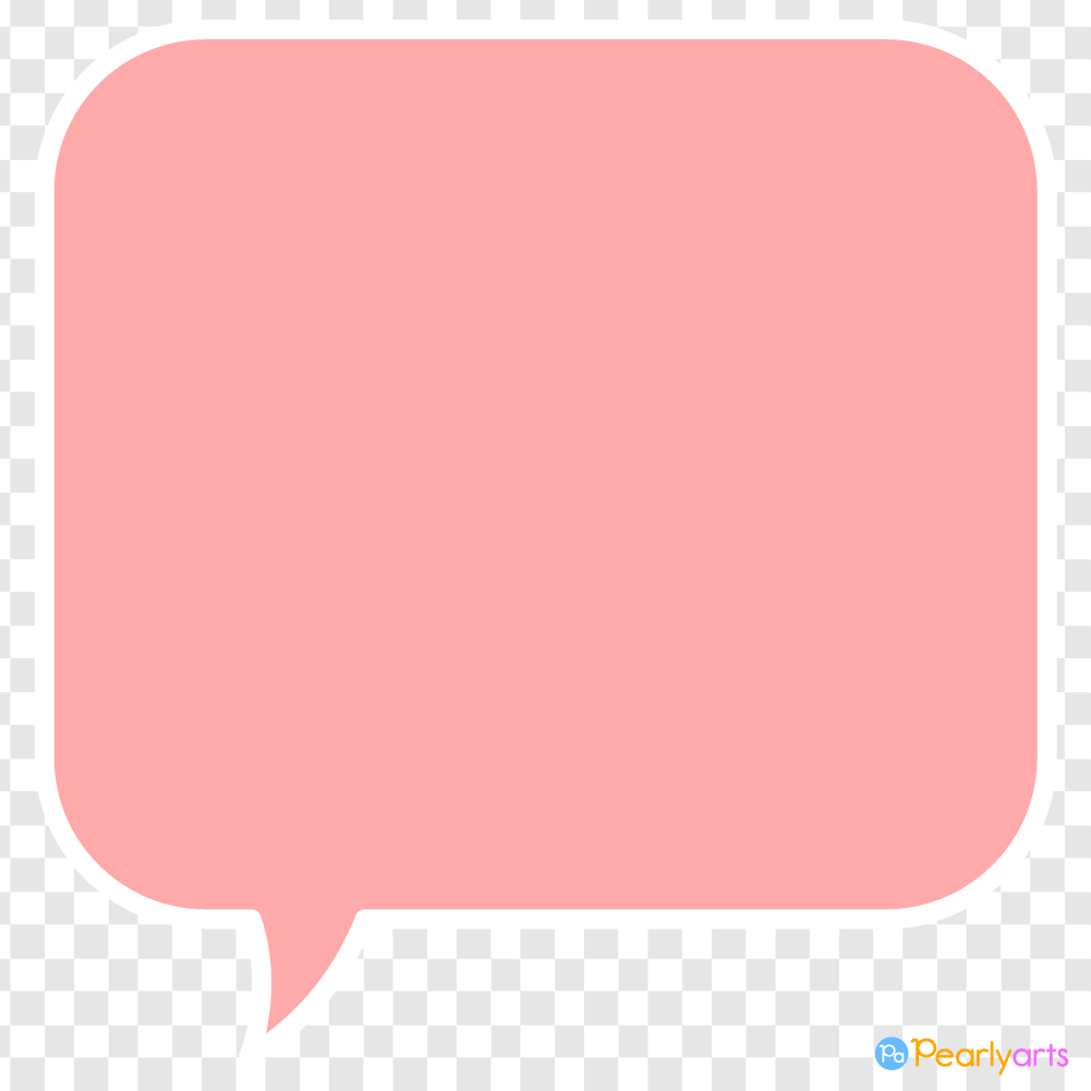 FREE Pink Square Speech Bubble Clipart with White outline WM | Pearly Arts