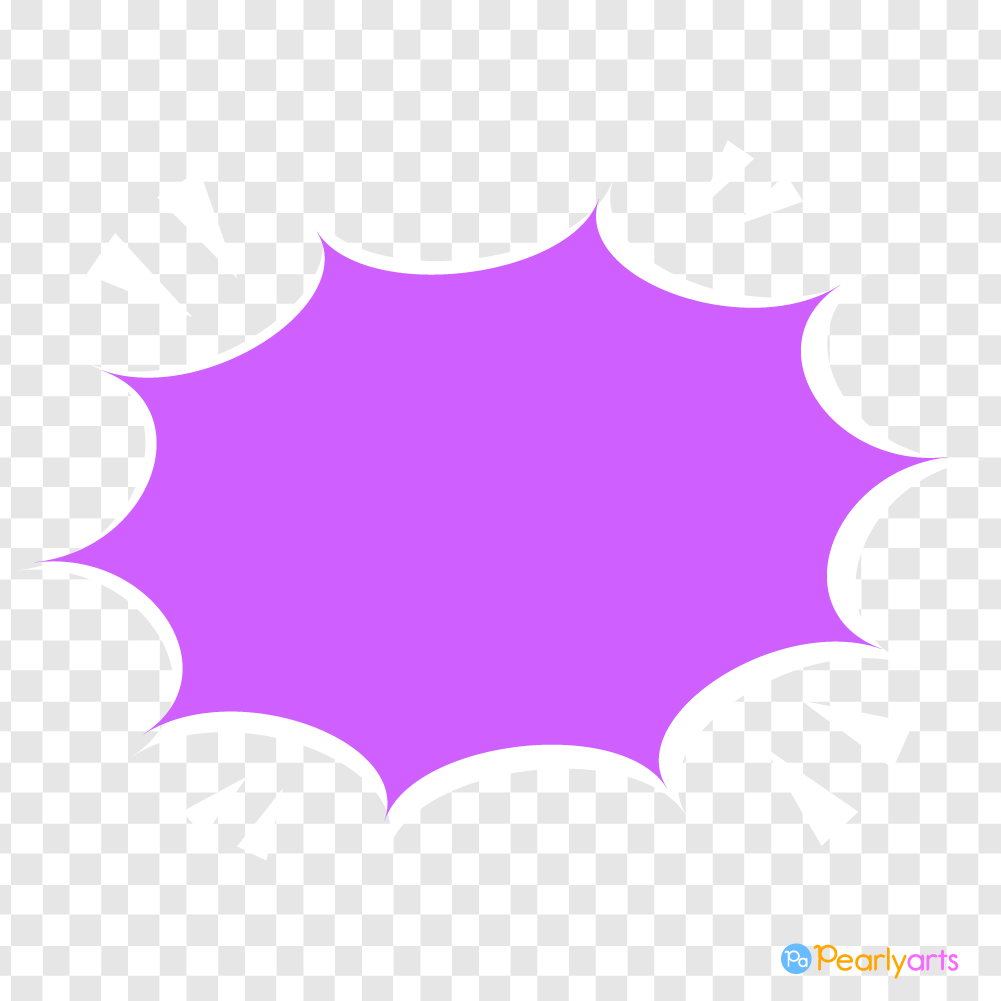 FREE Purple Angry Speech Bubble Clipart with white outline WM | Pearly Arts
