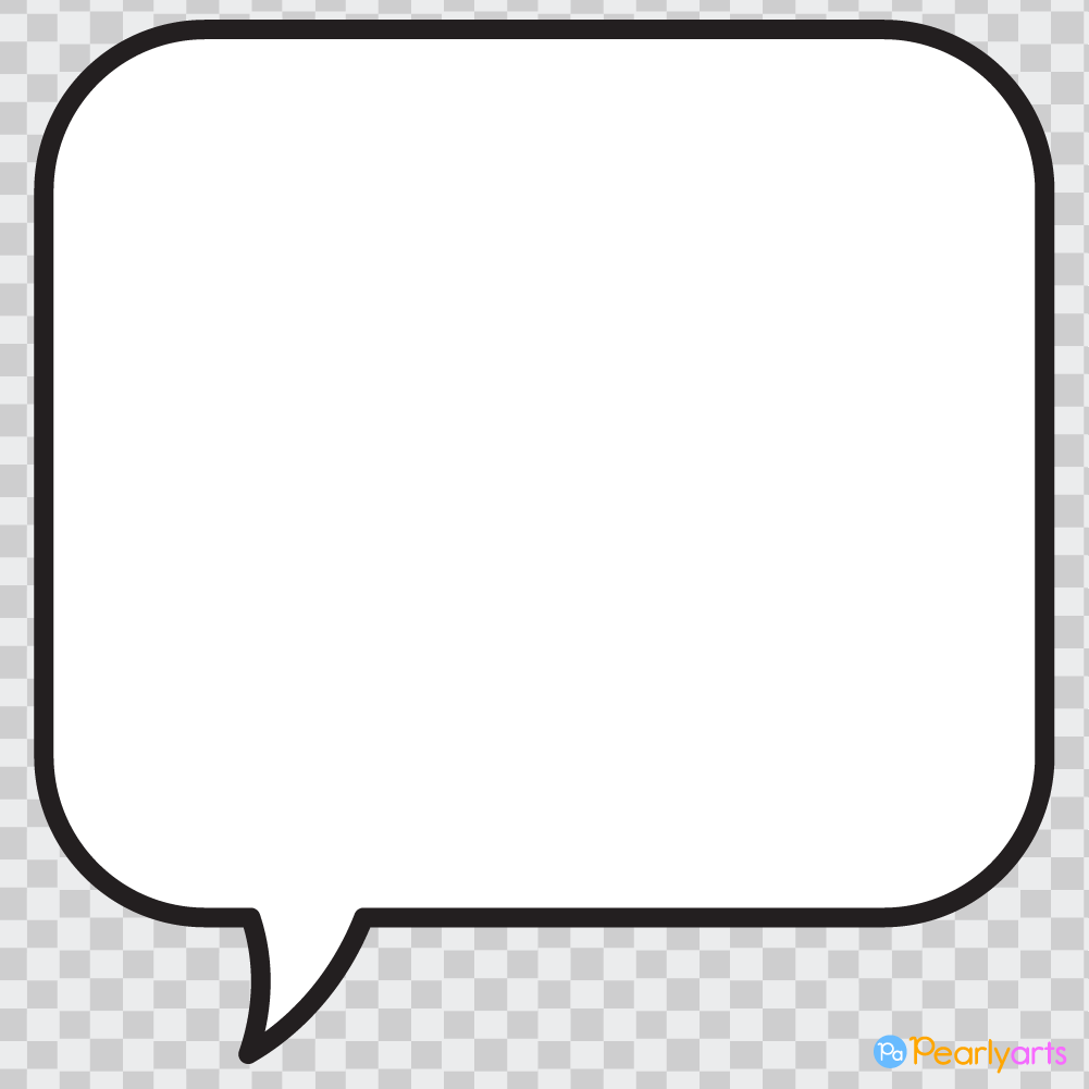 FREE Square Speech Bubble Clipart with Black outline WM | Pearly Arts
