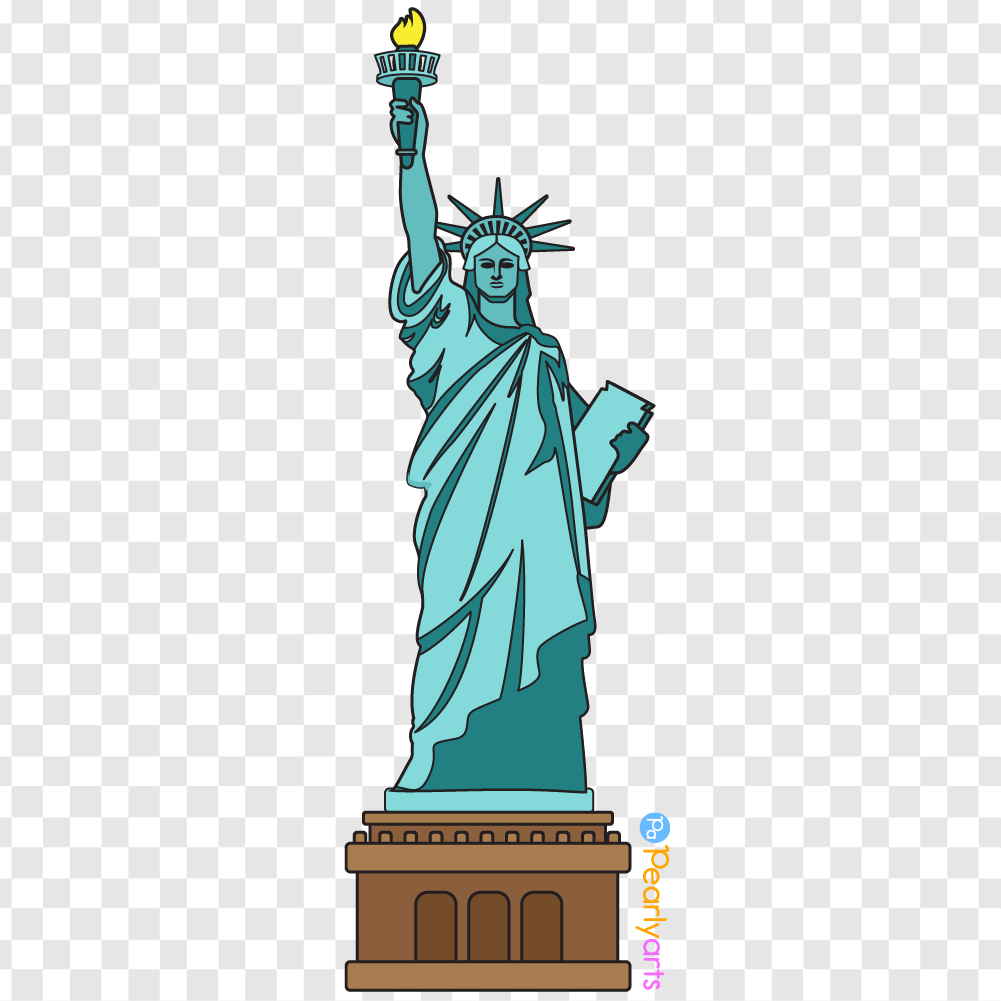 FREE Statue of Liberty Clipart with outline WM | Pearly Arts