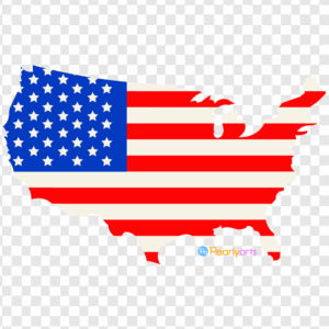 FREE USA Map Flag Clipart WM | Pearly Arts