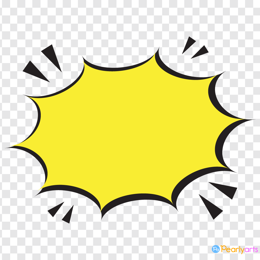 FREE Yellow Angry Speech Bubble Clipart with Black outline WM | Pearly Arts
