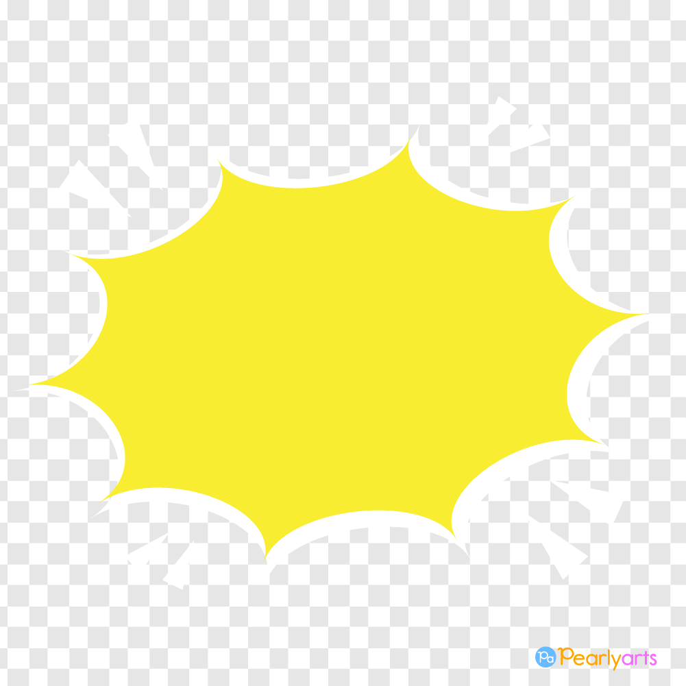FREE Yellow Angry Speech Bubble Clipart with white outline WM | Pearly Arts