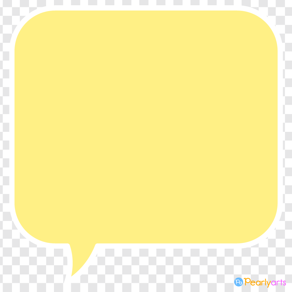 FREE Yellow Square Speech Bubble Clipart with White outline WM | Pearly Arts