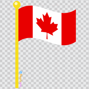 FREE Canada Flag on Pole Clipart WM | Pearly Arts