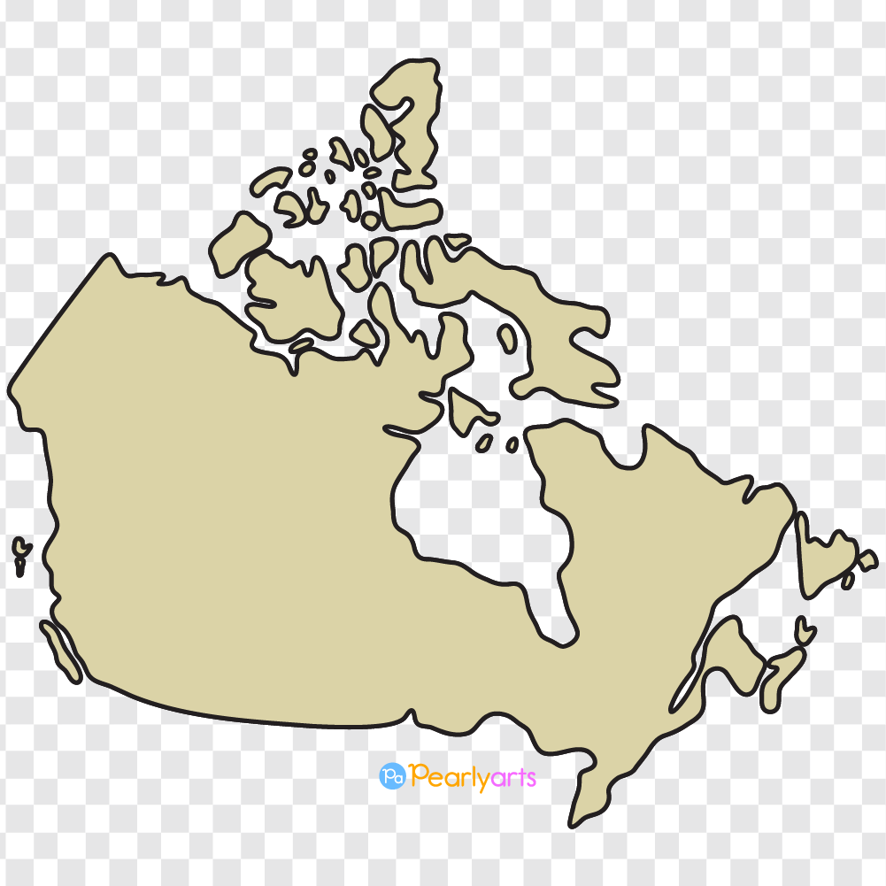 FREE Canada Map Clipart with outline WM | Pearly Arts