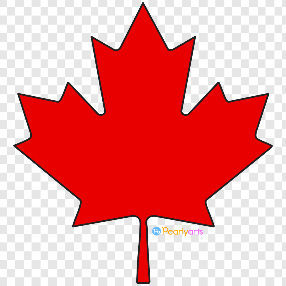 FREE Canadian Maple Leaf Clipart with outline WM | Pearly Arts