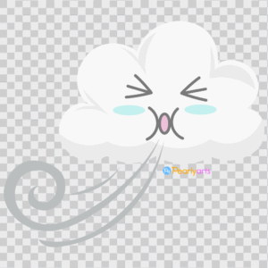 FREE Cloud Blowing Wind Clipart WM | Pearly Arts