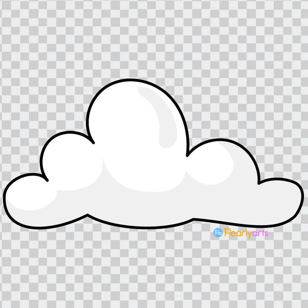 FREE Cloud Clipart with outline WM | Pearly Arts
