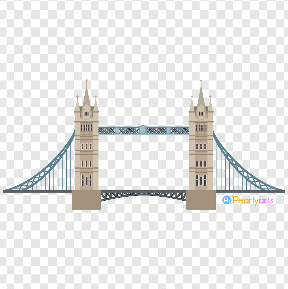 FREE London Bridge Clipart WM | Pearly Arts