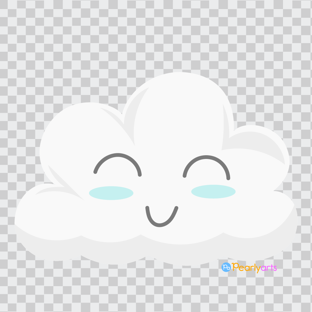 FREE Smiley Cloud Clipart WM | Pearly Arts