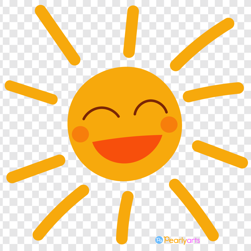 FREE Smiling Sun Clipart WM | Pearly Arts