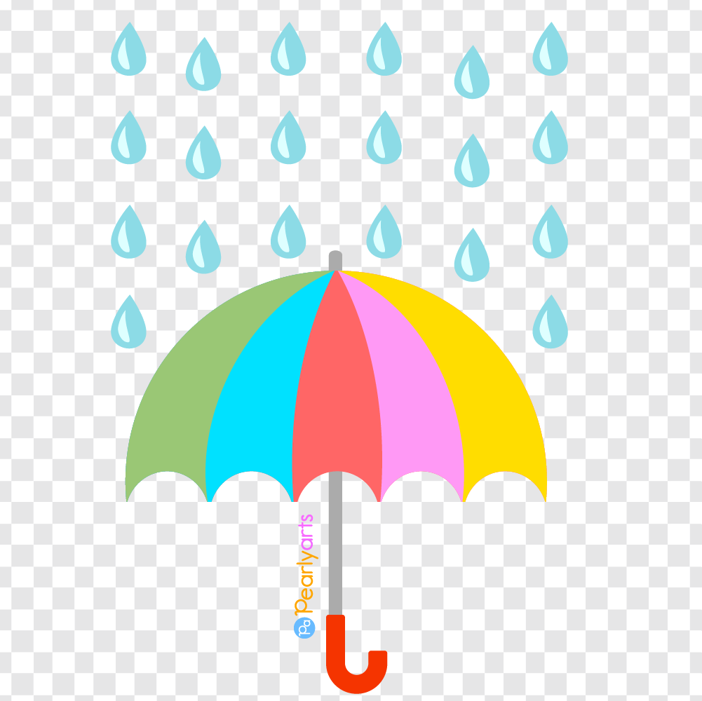 FREE Umbrella and Rain Clipart WM | Pearly Arts