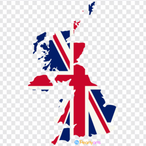 FREE United Kingdom Flag Map Clipart WM | Pearly Arts