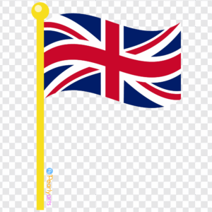 FREE United Kingdom Flag on Pole Clipart WM | Pearly Arts