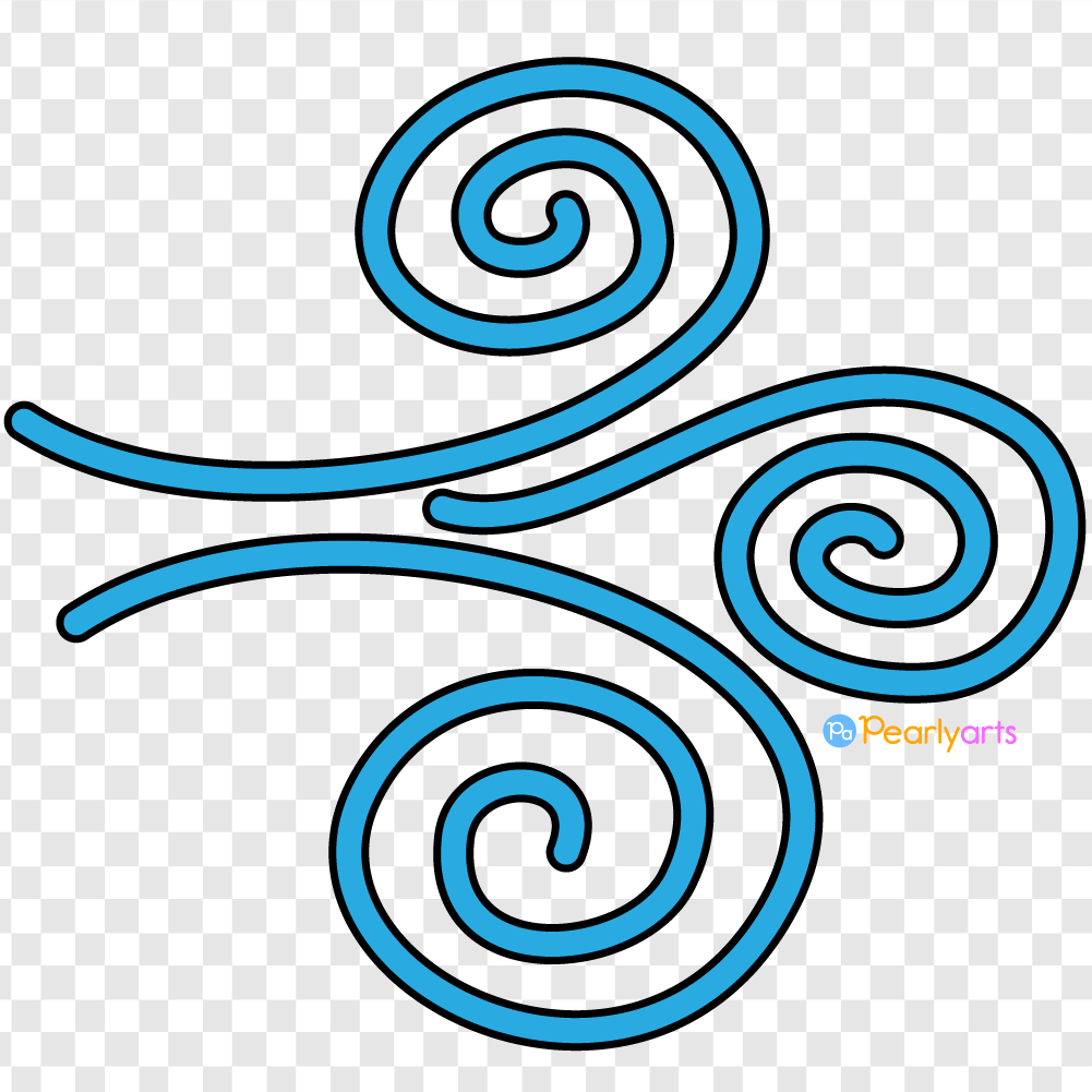 FREE Wind Clipart with outline WM | Pearly Arts