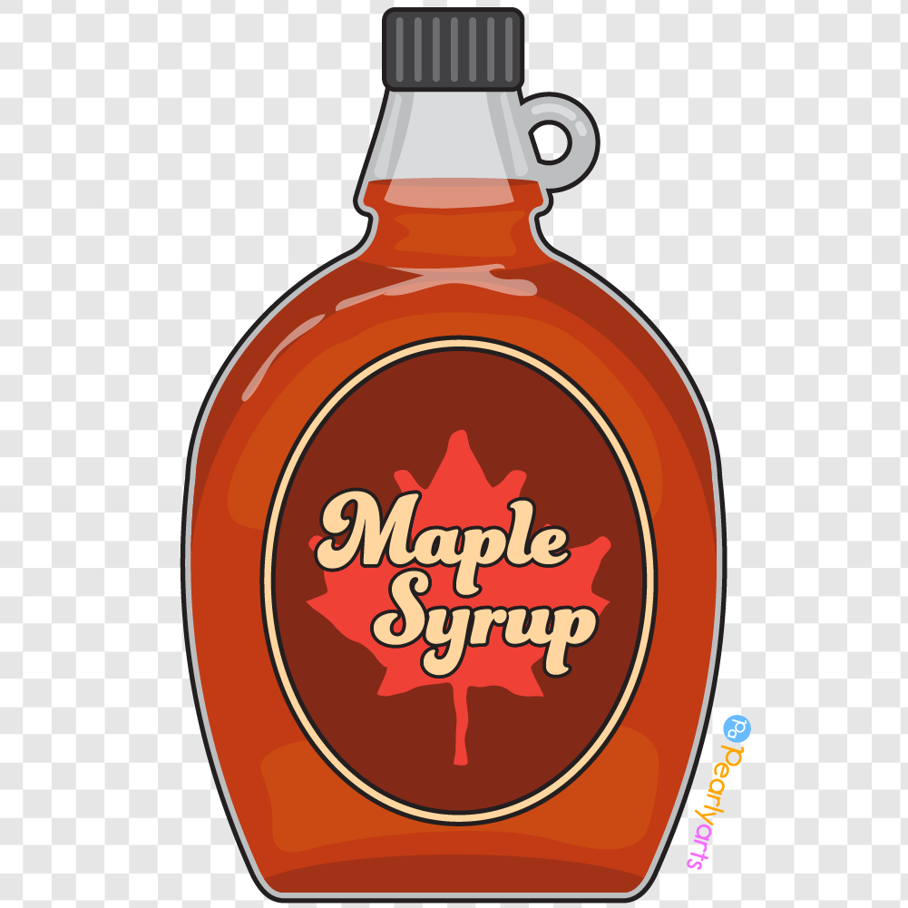 Maple Syrup Clipart with outline WM | Pearly Arts