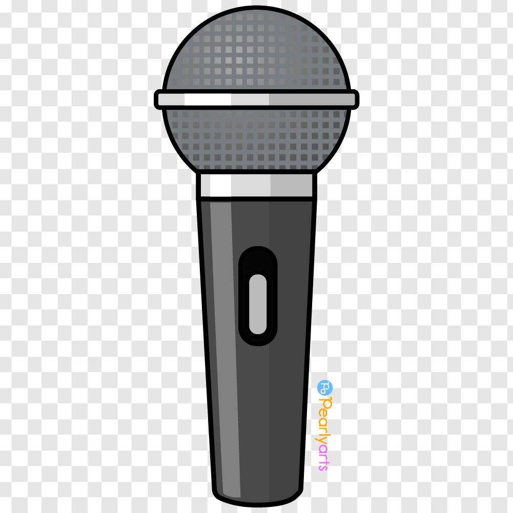 Vocal Microphone Clipart with outline WM | Pearly Arts