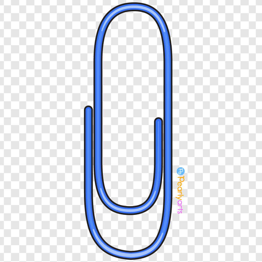 FREE Blue Paper Clip Clipart with outline WM | Pearly Arts