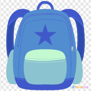 FREE Blue School Backpack Clipart WM | Pearly Arts