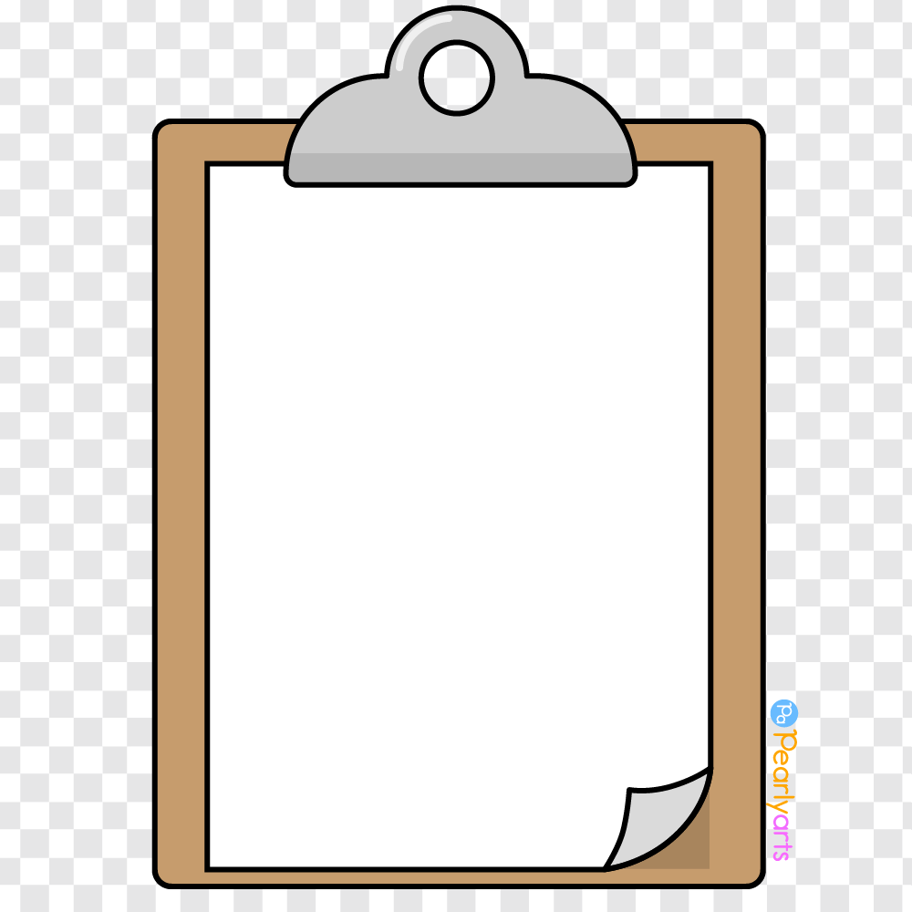 FREE Clipboard Clipart with outline WM | Pearly Arts