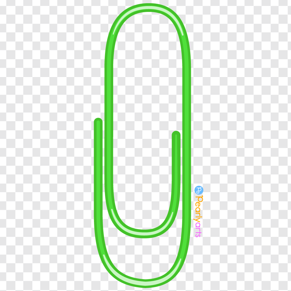 FREE Green Paper Clip Clipart WM | Pearly Arts