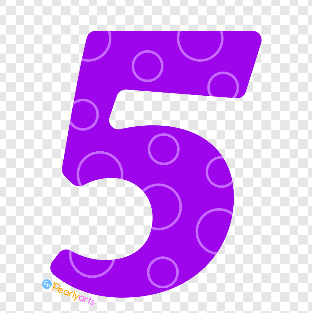 FREE Number Five Clipart WM | Pearly Arts