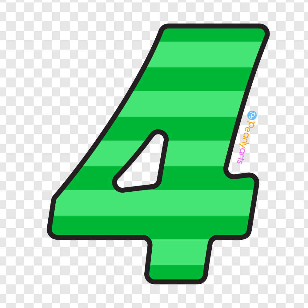 FREE Number Four Clipart with outline WMFREE Number Four Clipart FB | Pearly Arts