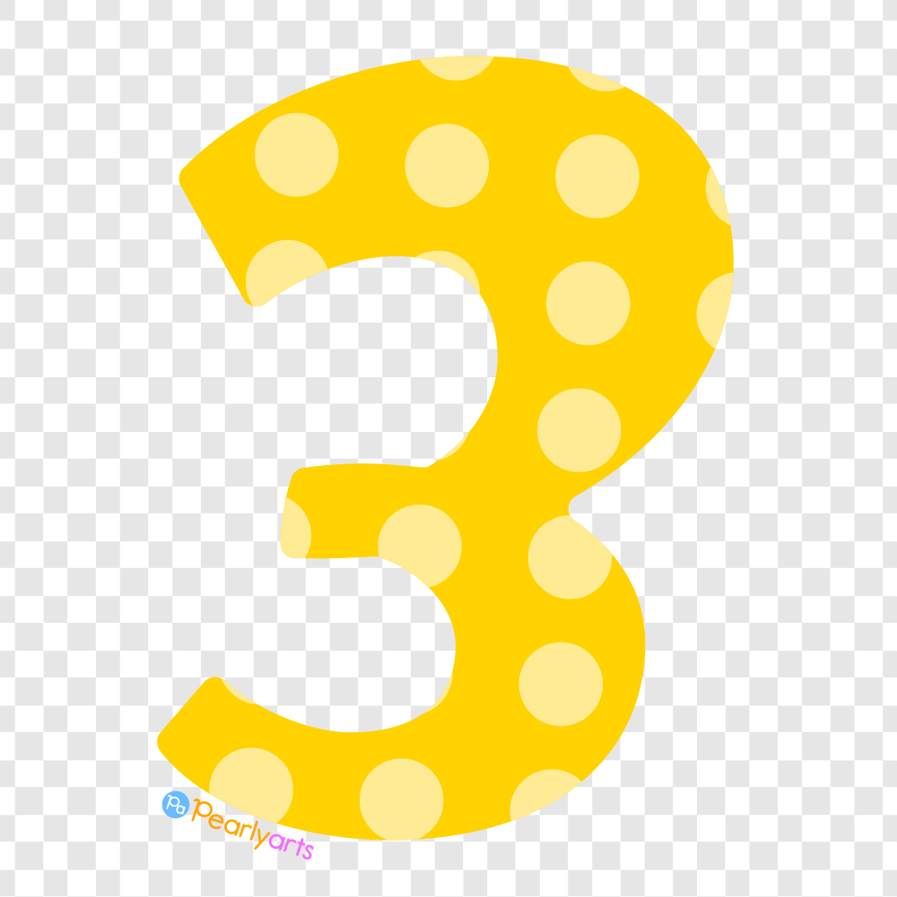 FREE Number Three Clipart WM | Pearly Arts