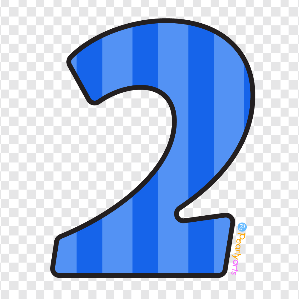 FREE Number Two Clipart with outline WM | Pearly Arts