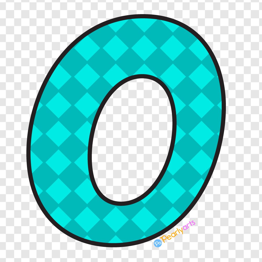 FREE Number Zero Clipart with outline WM | Pearly Arts
