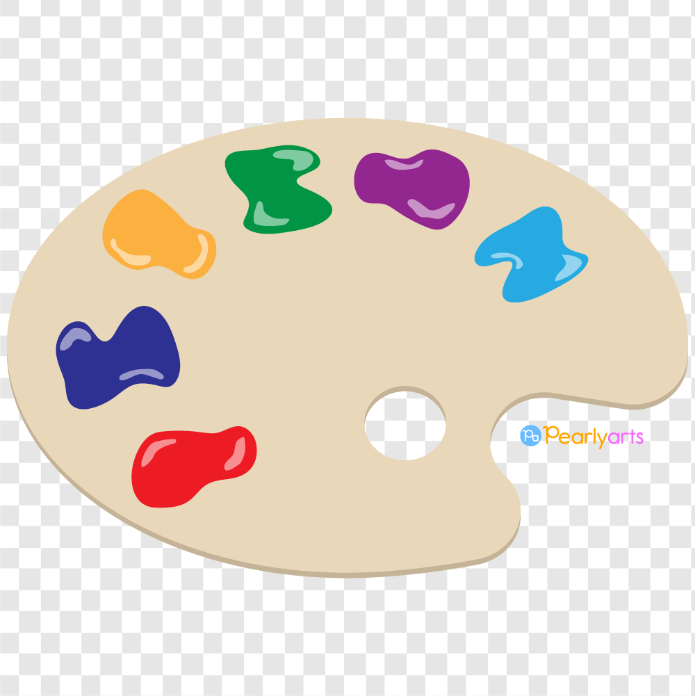 FREE Paint Palette Clipart WM | Pearly Arts