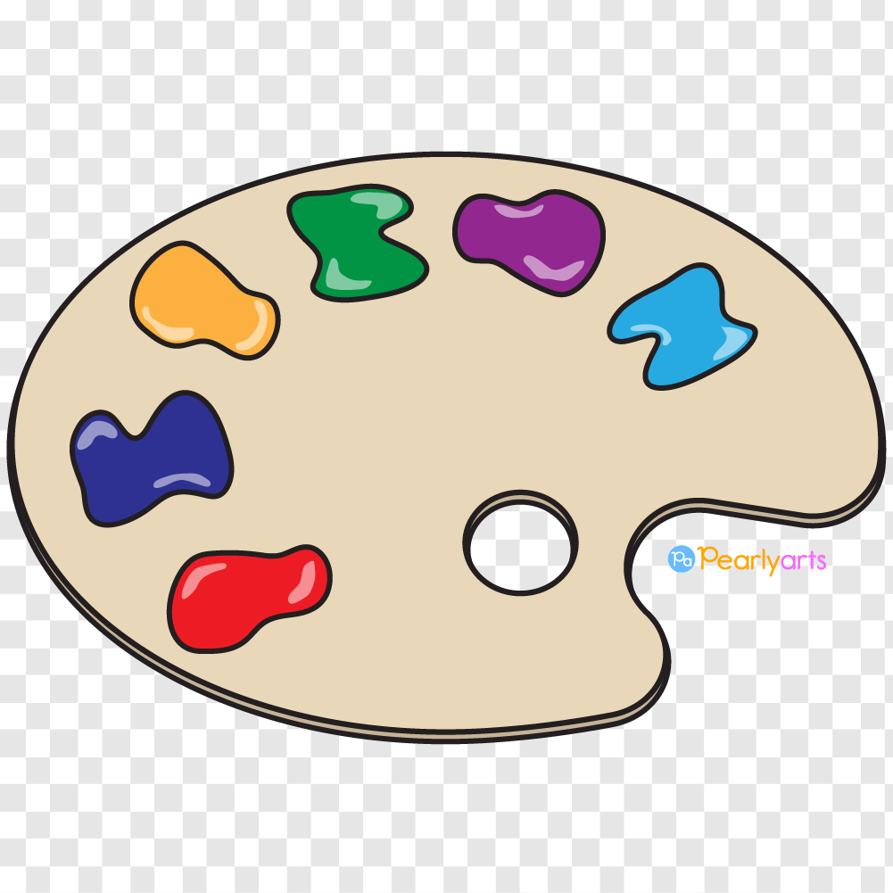 FREE Paint Palette Clipart with outline WM | Pearly Arts