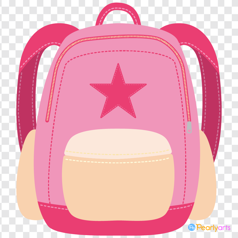 FREE Pink School Backpack Clipart WM | Pearly Arts