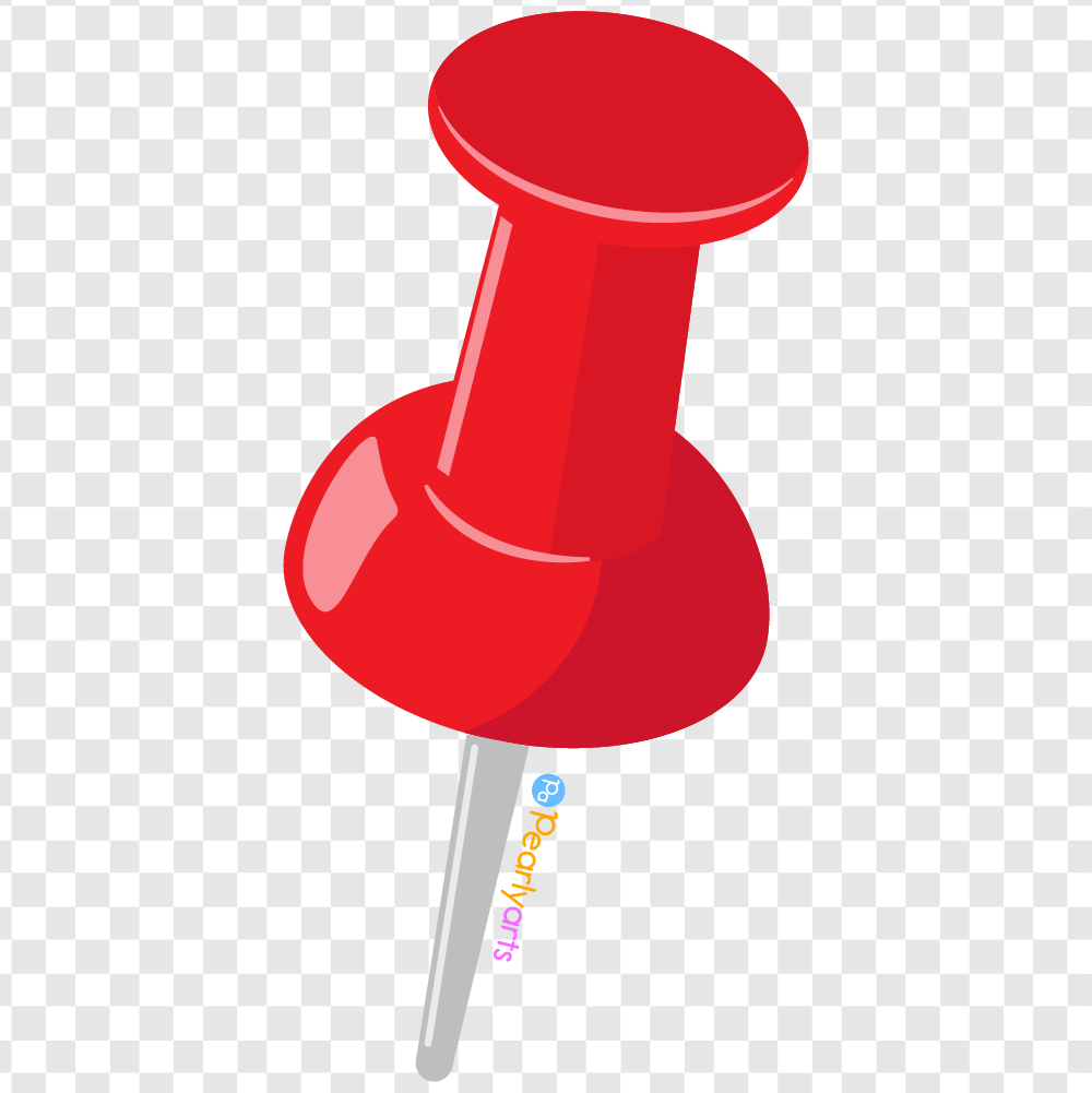 FREE Red Push Pin Clipart WM | Pearly Arts