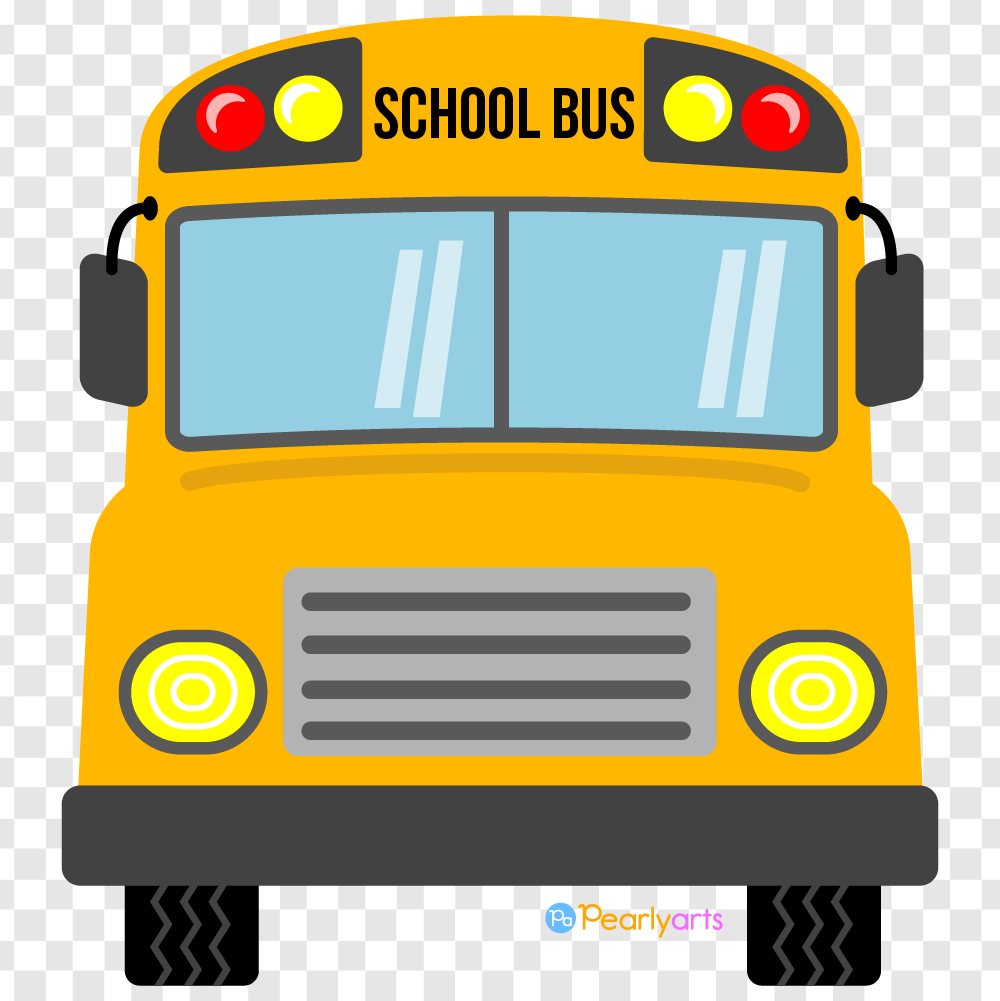 FREE School Bus front Clipart WM | Pearly Arts