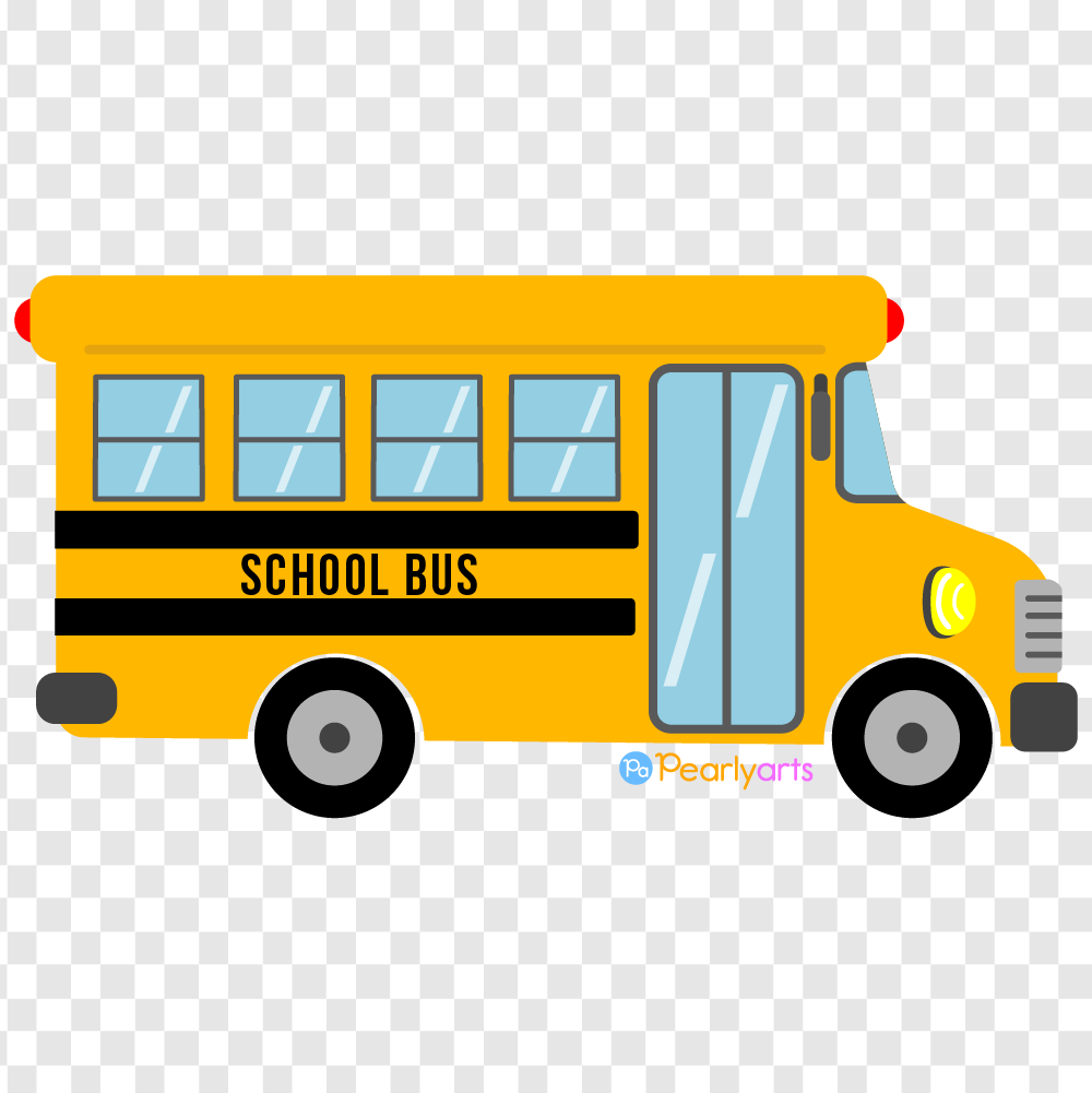 FREE School Bus side Clipart WM | Pearly Arts