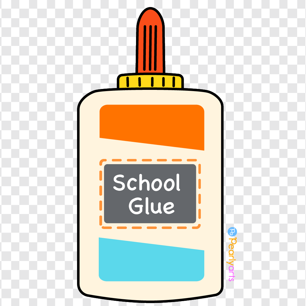 FREE School Glue Clipart with outline WM | Pearly Arts